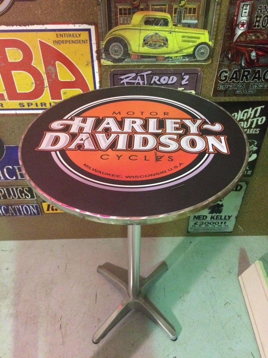 HARLEY DAVIDSON SCROLL BAR TABLE